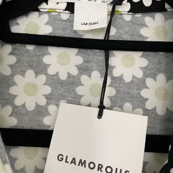 GLAMOROUS SIXTIES FLOWER JERSEY LONG SLEEVE BODYCON DRESS WITH COLLAR NWT 6 - Picture 7 of 14